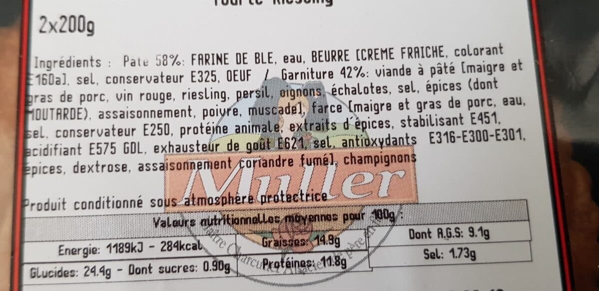 Open Food Facts Tourte riesling packshot