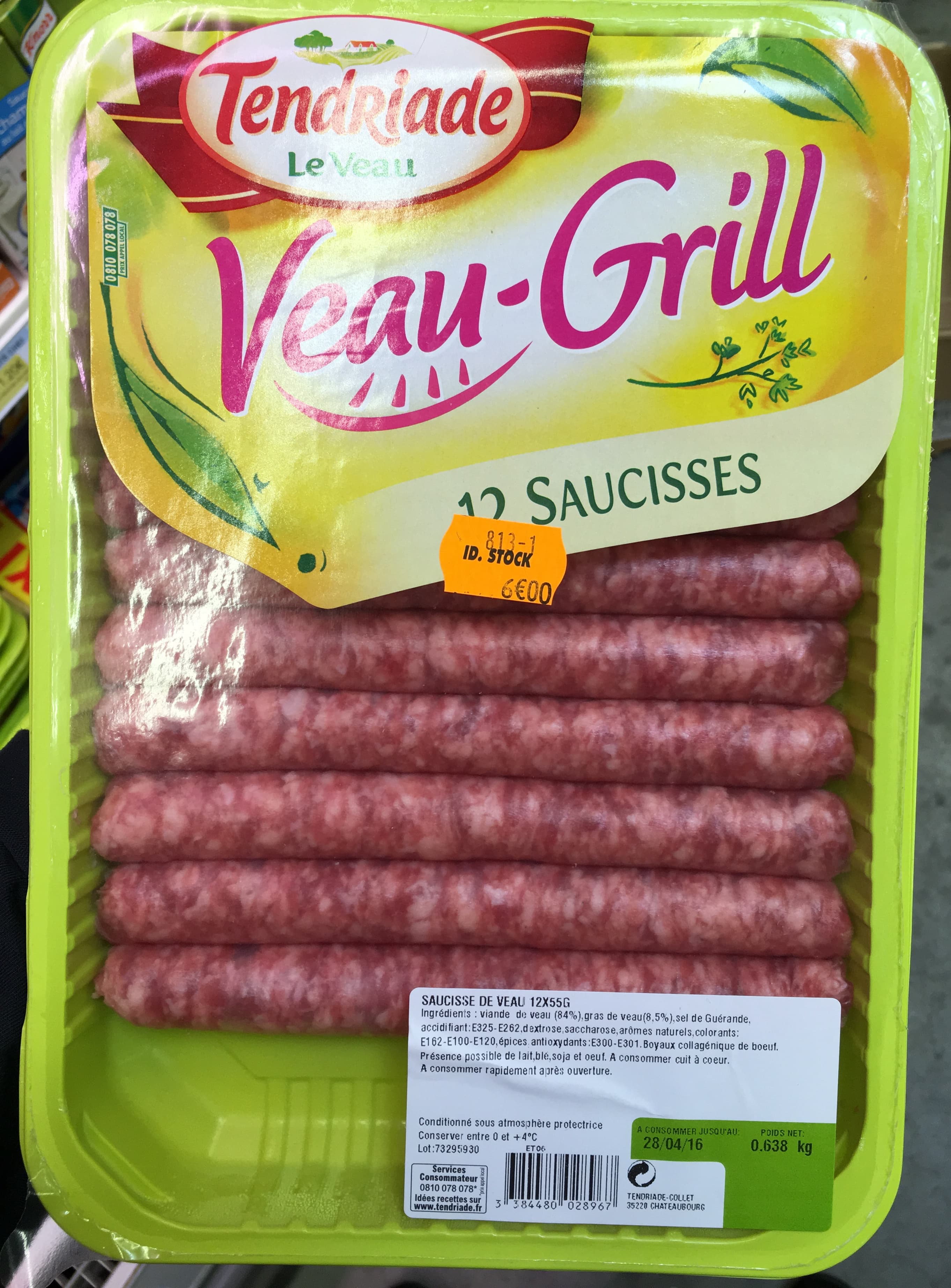 Tendriade Veau-Grill 12 Saucisses packshot