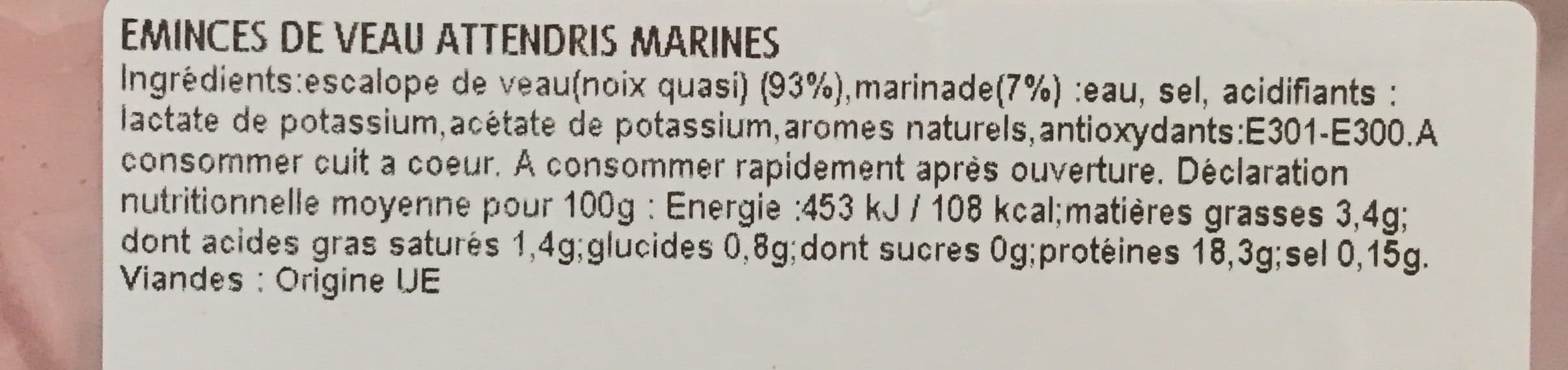 Tendriade Emincés de veau attendri mariné, TENDRIADE, barquette packshot