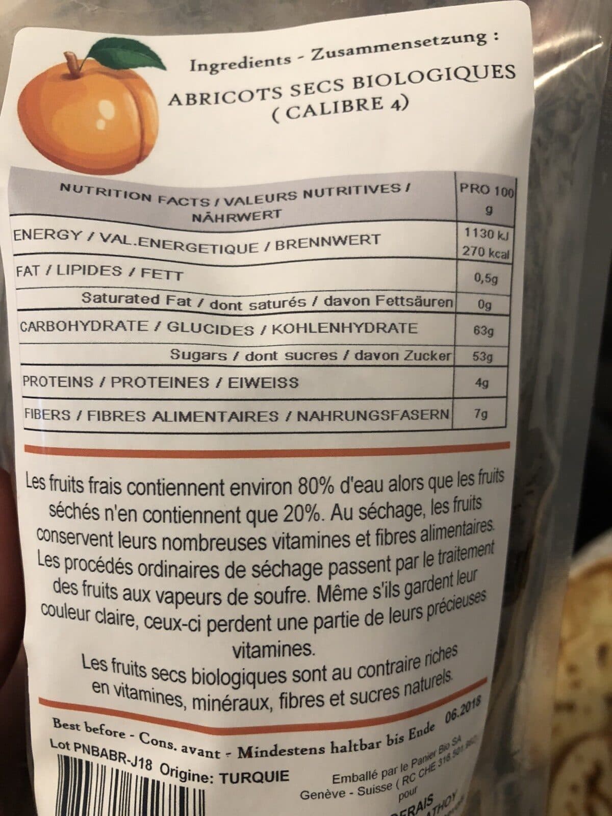 Open Food Facts Abricots secs bio packshot