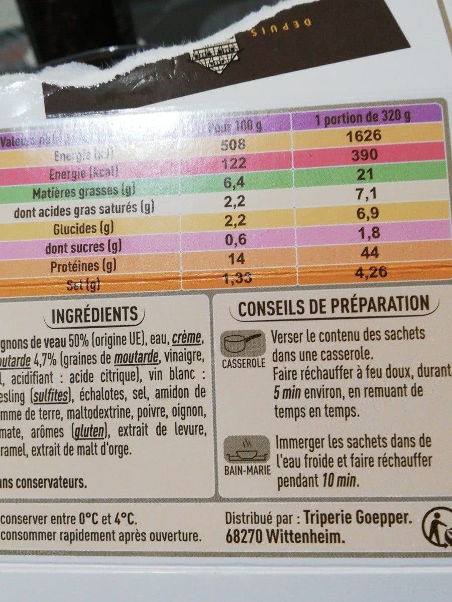 Open Food Facts Rognons de veau goepper packshot