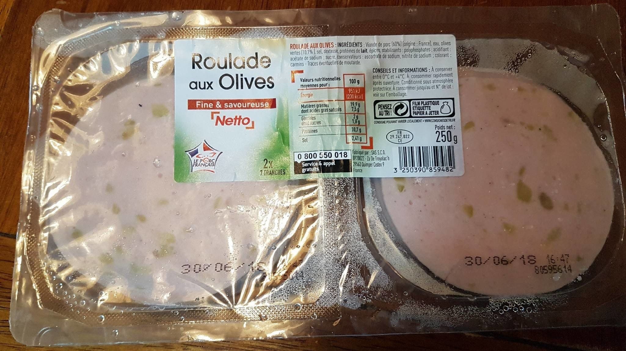 Open Food Facts Roulage aux olives packshot