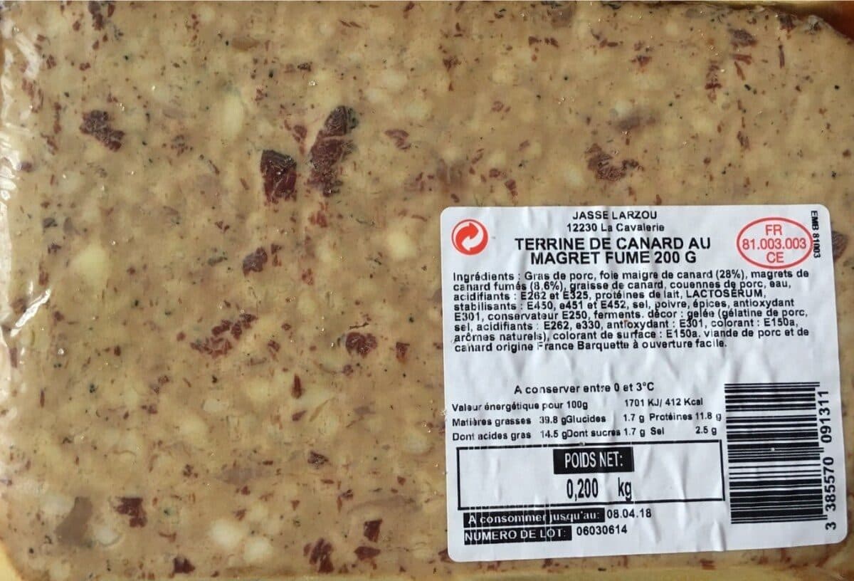 Open Food Facts Terrine de canard au magret fume 200g packshot