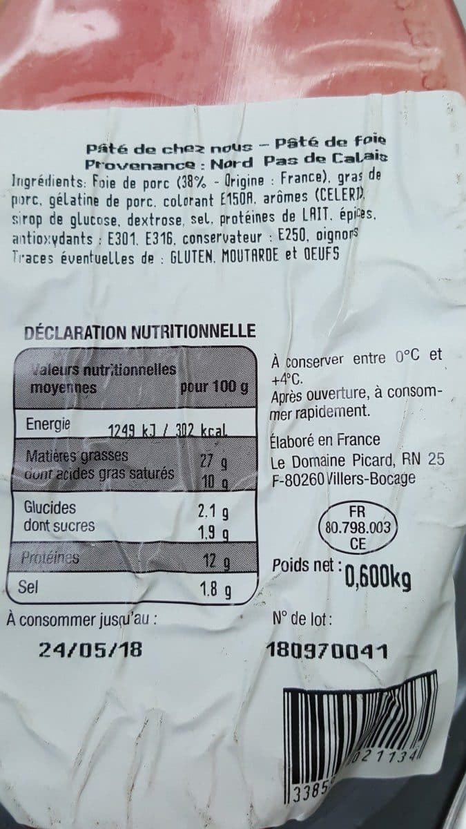Domaine Picard Pâté de foie de porc du nord packshot