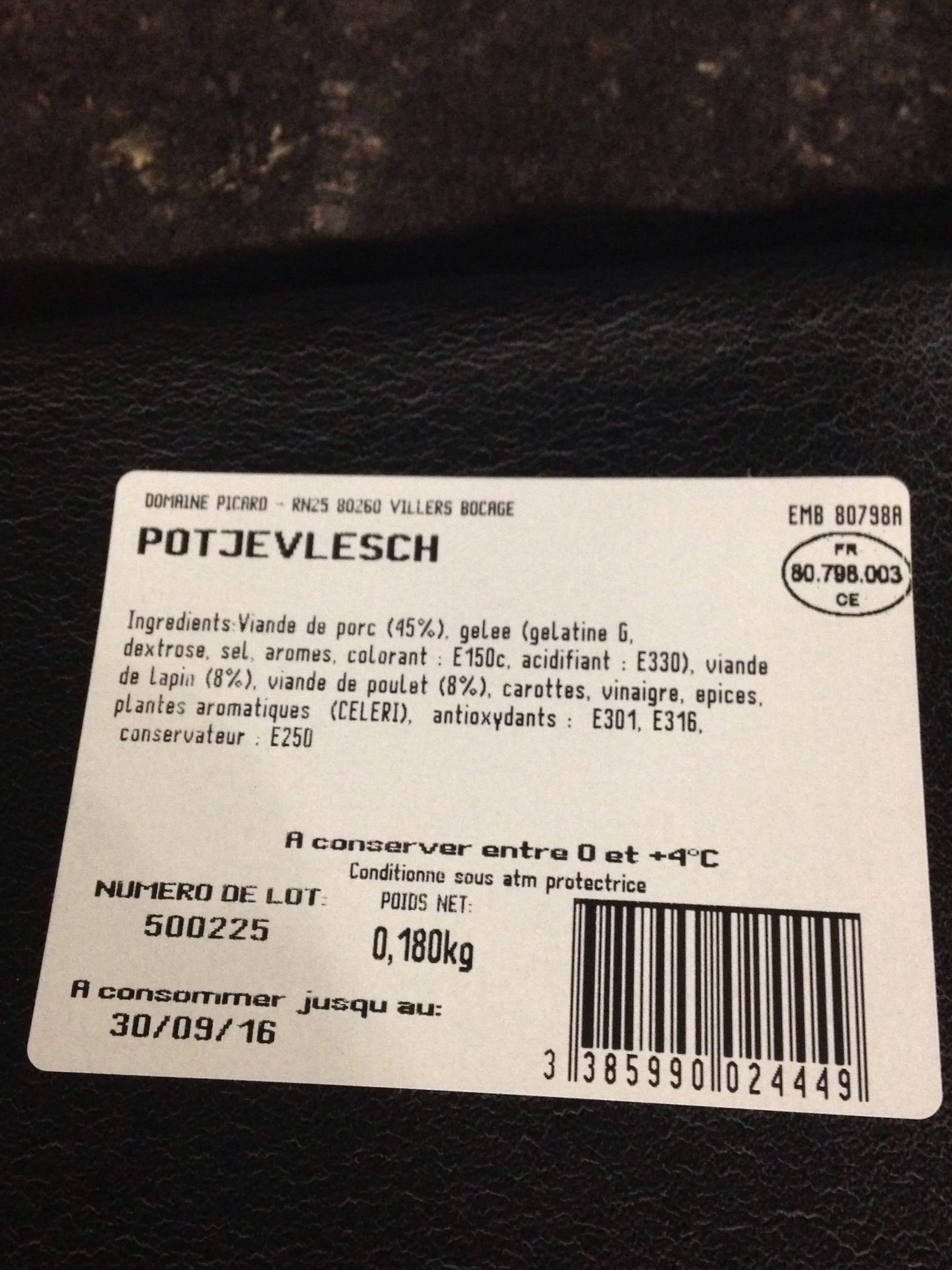 Domaine picard Potjevlesch packshot
