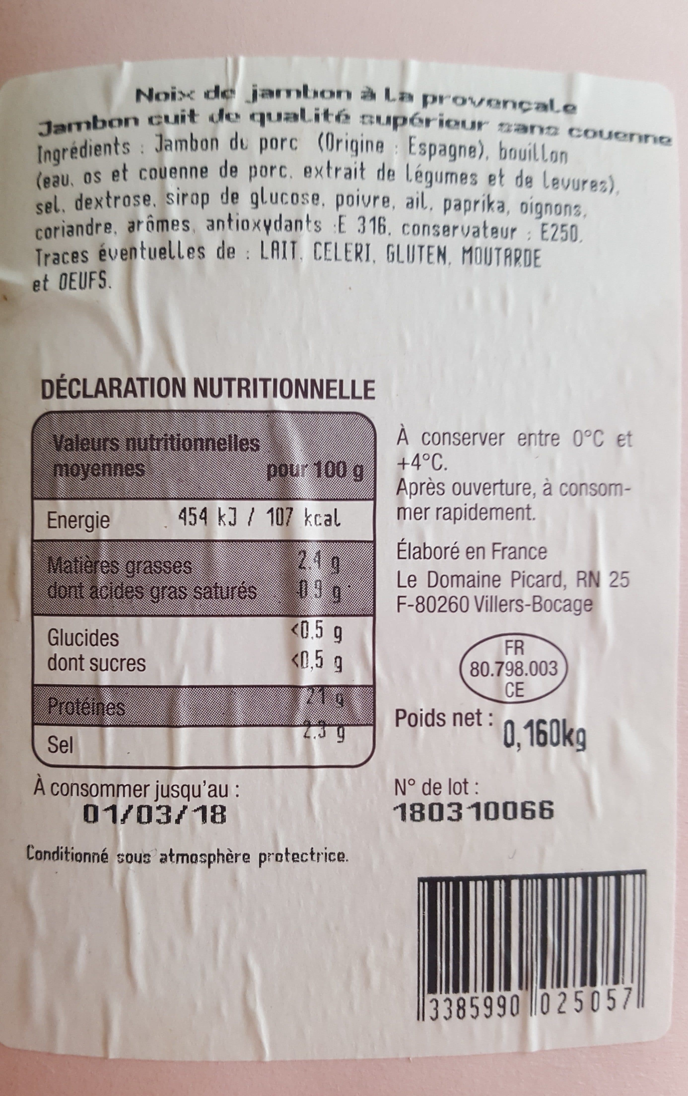Domaine Picard Noix de jambon aux épices packshot