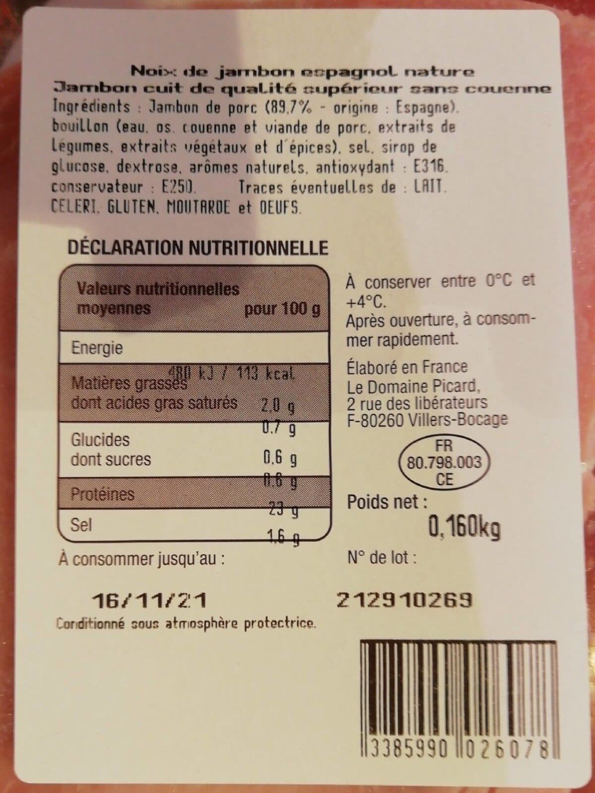 Domaine Picard Noix De Jambon Narure packshot