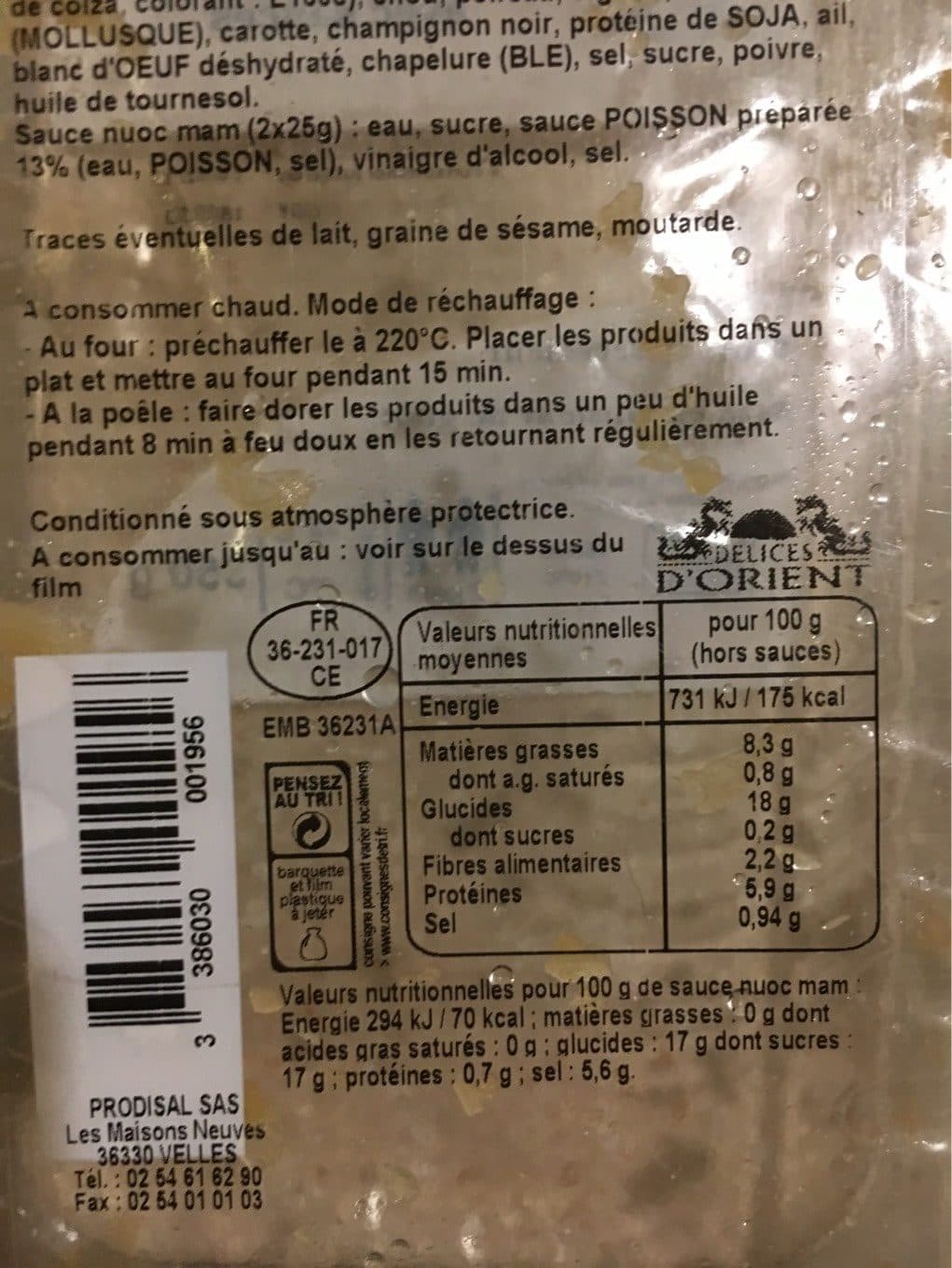 Delices D’orient Nems au crabe packshot
