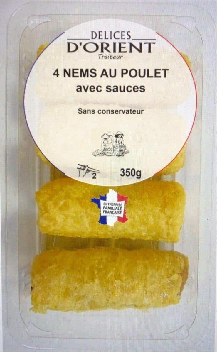 DÉLICES D'ORIENT 4 Nems au poulet + sauces DELICES D'ORIENT packshot