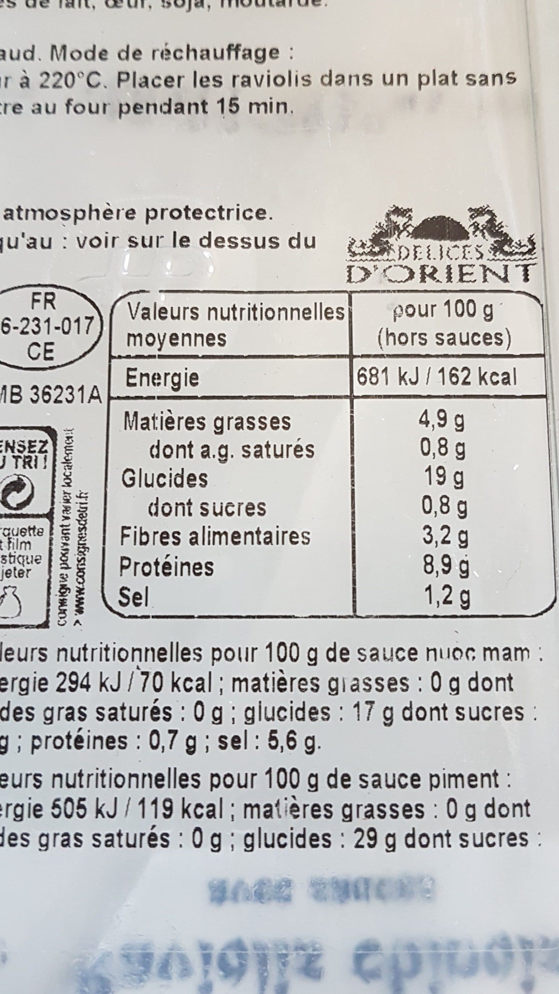 Saveue Du Monde Raviolis chinois packshot