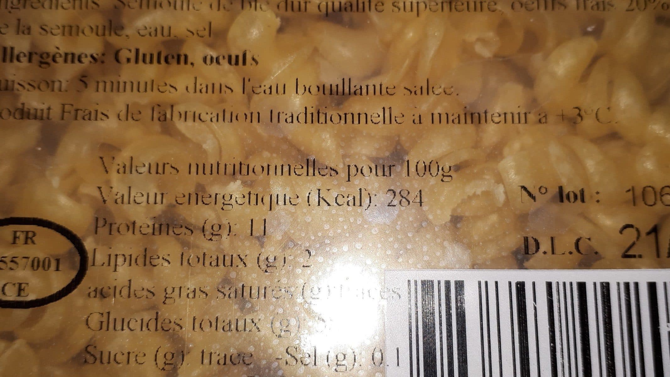 Open Food Facts Pâtes fraiches fusili packshot