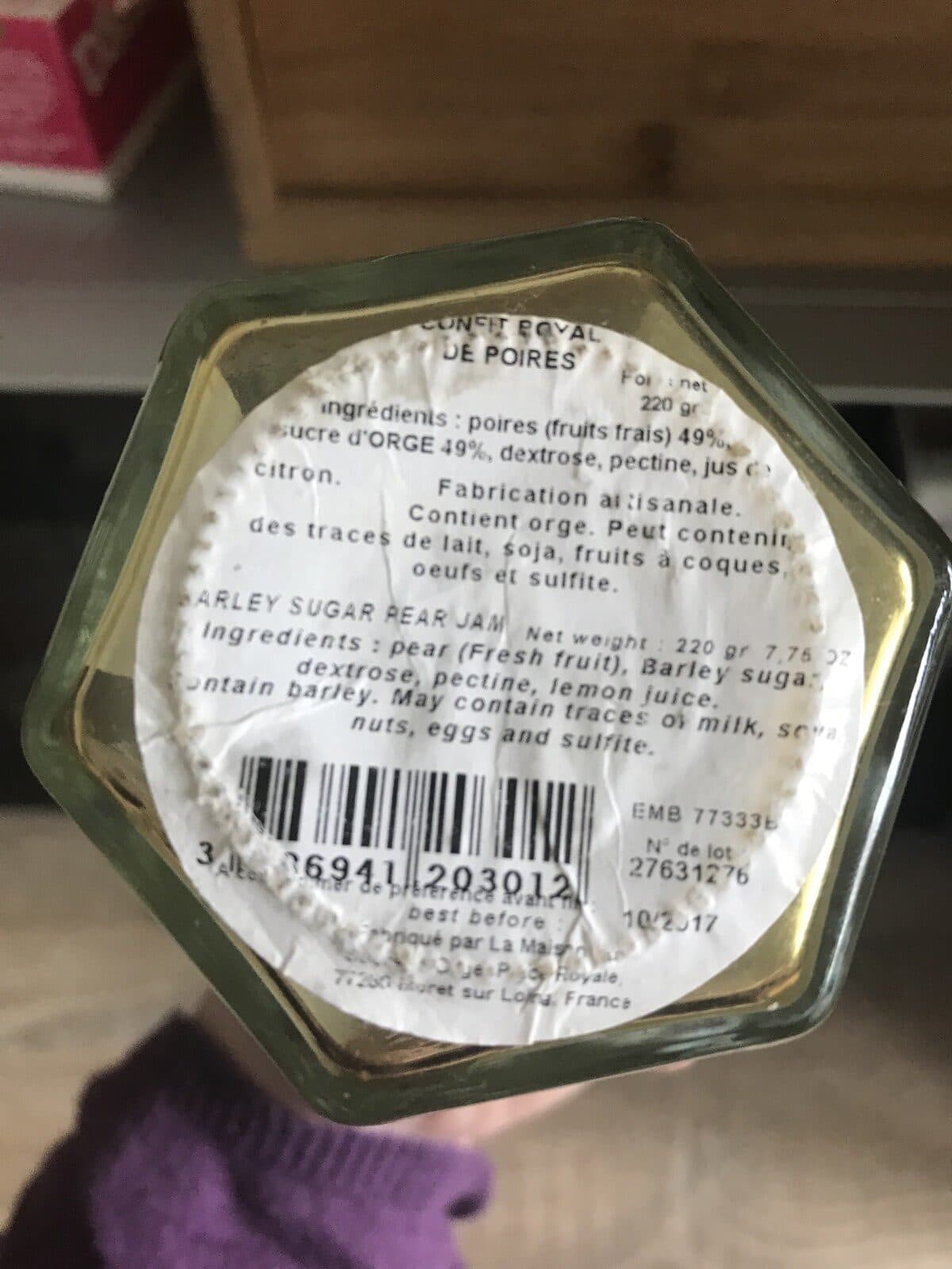 Open Food Facts Confit royal de poire packshot
