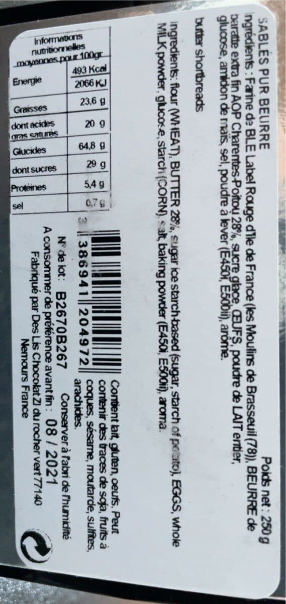 Flore Cocardon Sablés pur beurre packshot