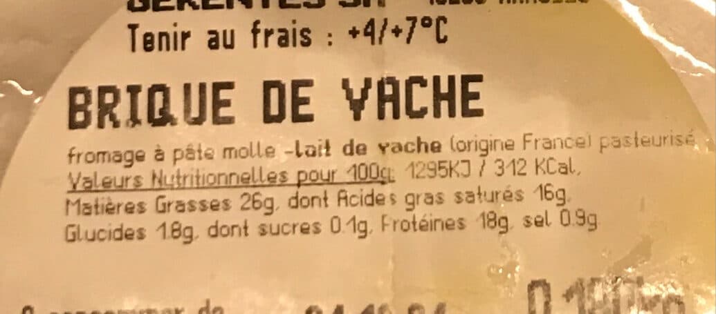Gerentes Brique de vache packshot