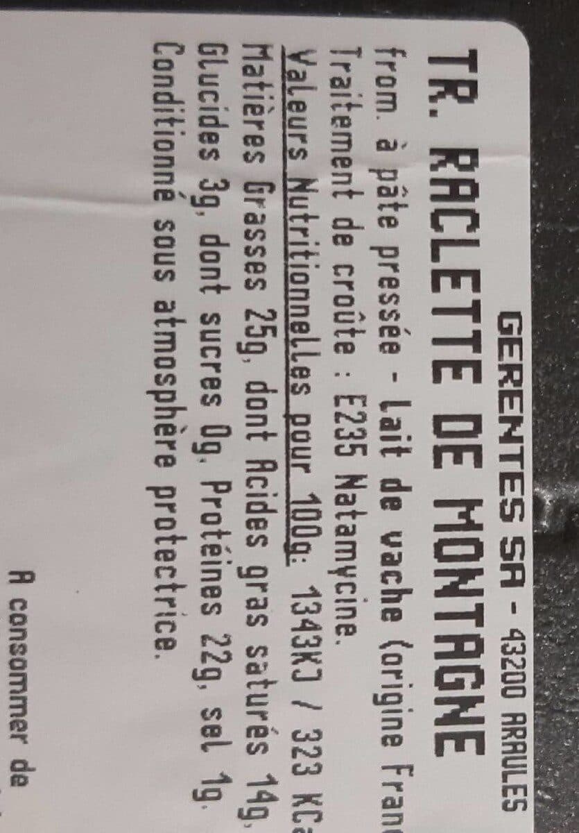 Gerentes SA Fromage à raclette packshot