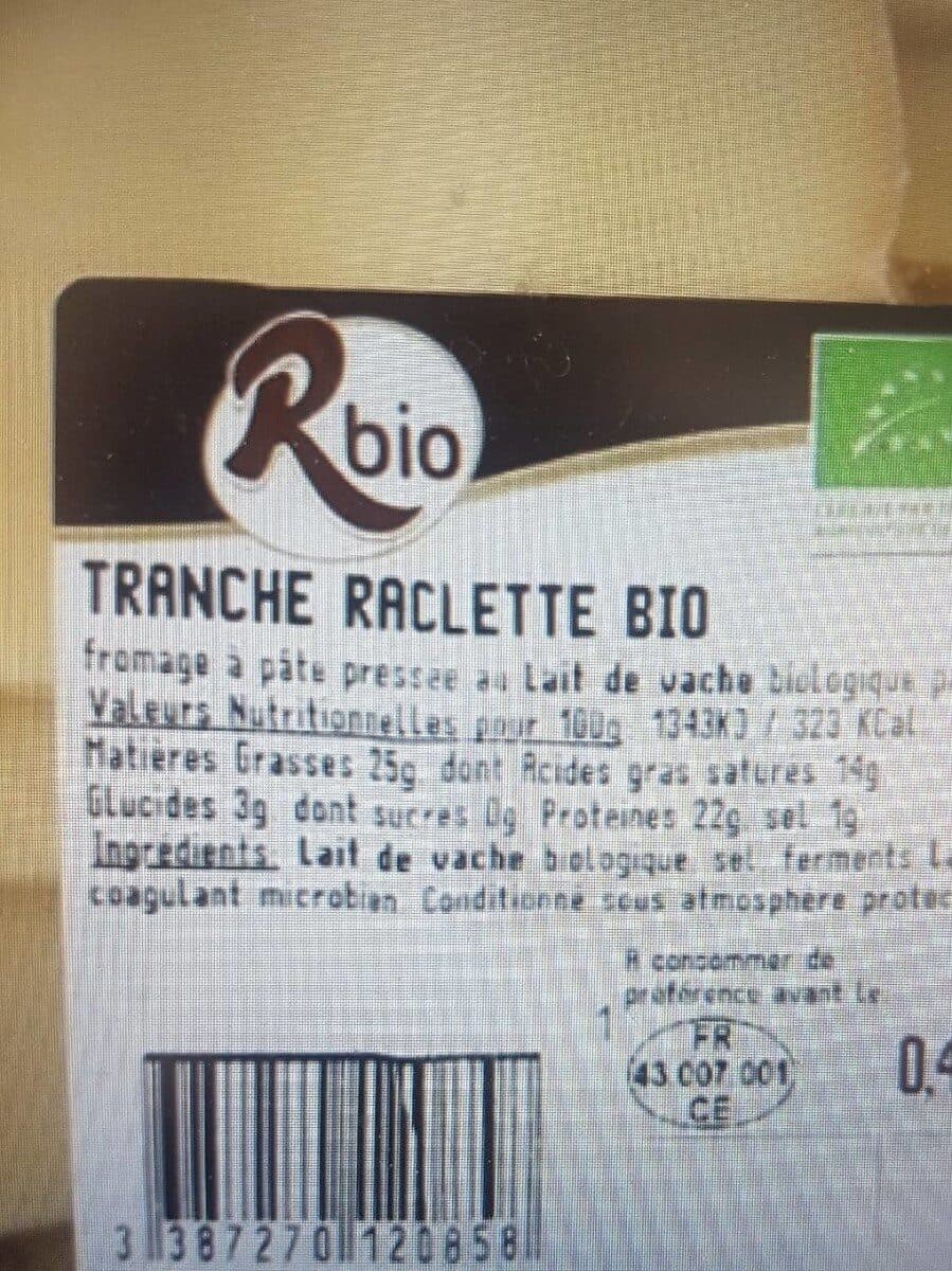 R Bio Fromage à raclette Bio tranche packshot
