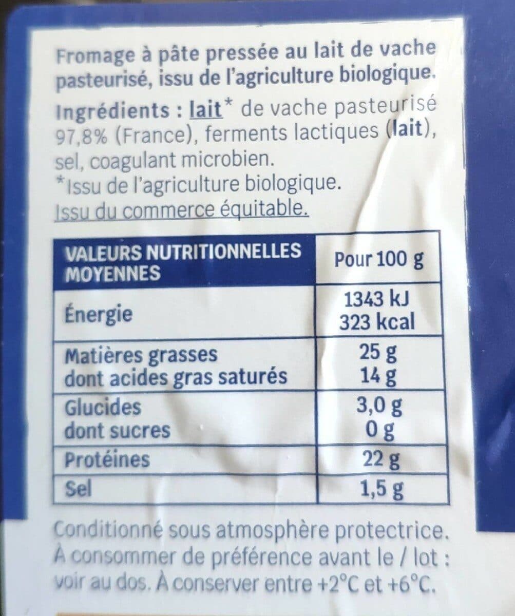 Biocoop Raclette 25%MG tranches (15) packshot