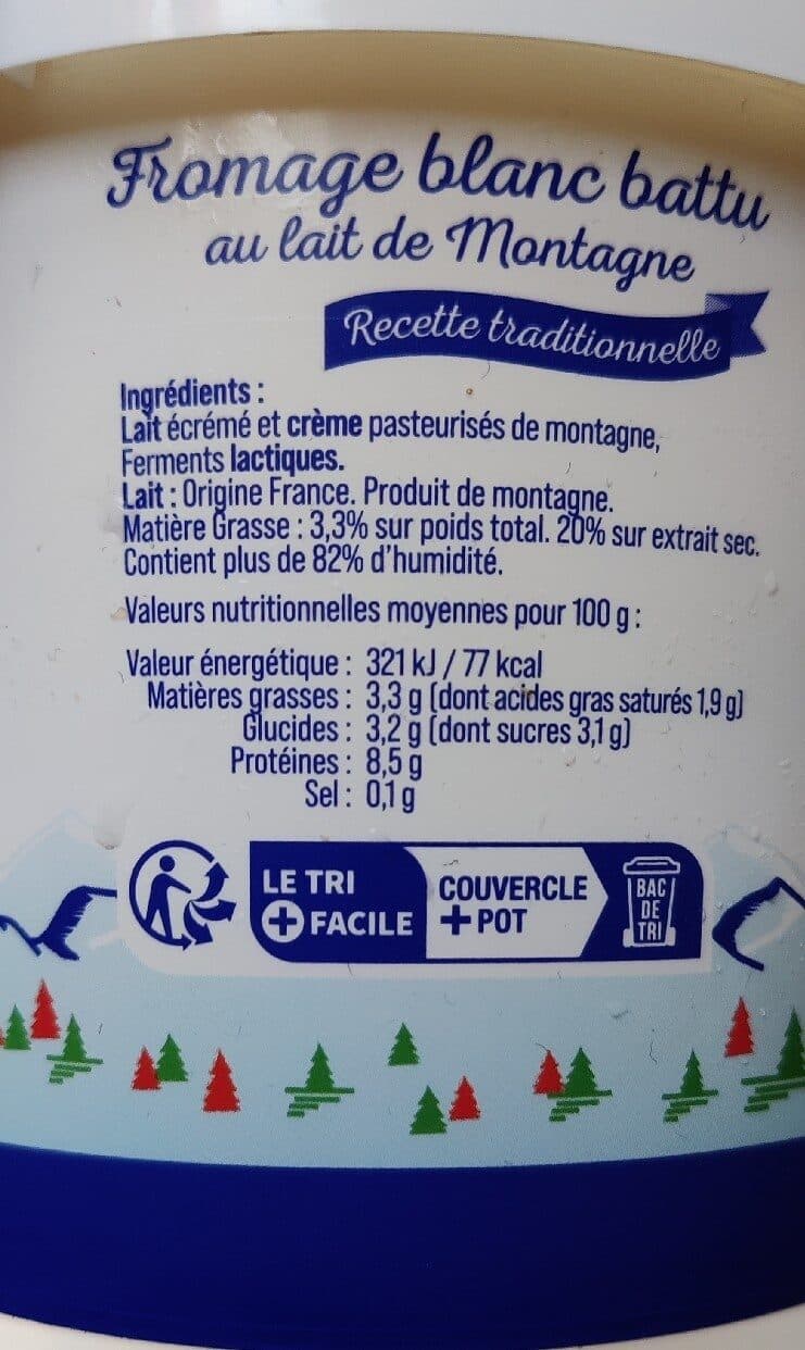 Gerentes Fromage Blanc Au Lait De Montagne packshot