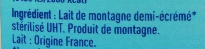 Gérentes Lait de montagne bio demi-écrémé packshot