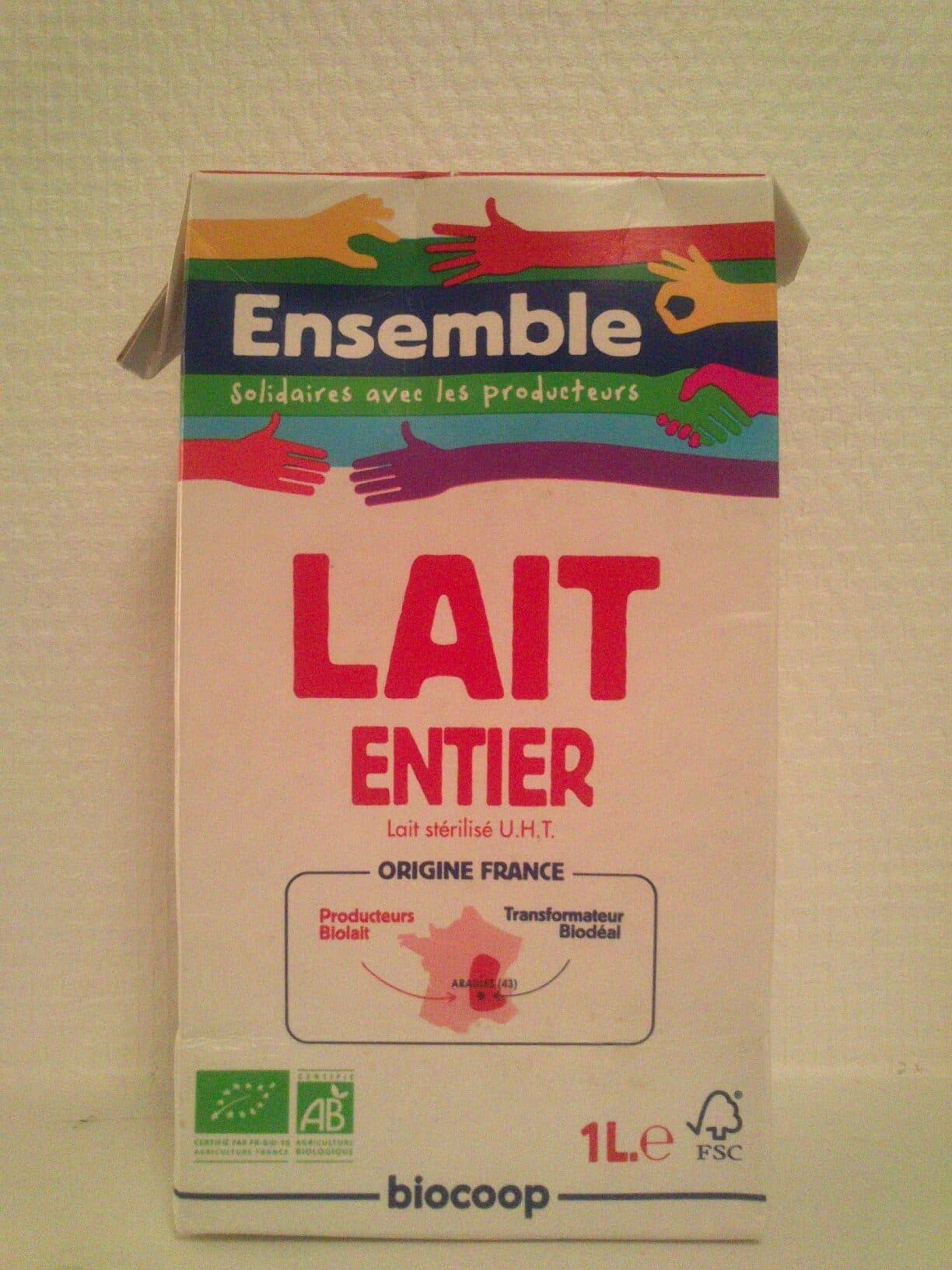 Biocoop Lait entier packshot