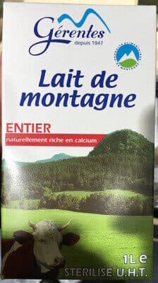 Gerentes Lait de montagne entier packshot
