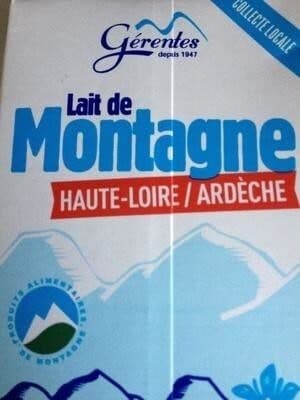 Gérentes Lait de montagne demi-écrémé packshot