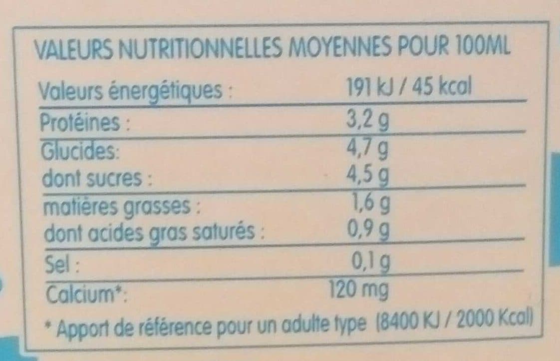 Gérentes Lait demi-écrémé packshot