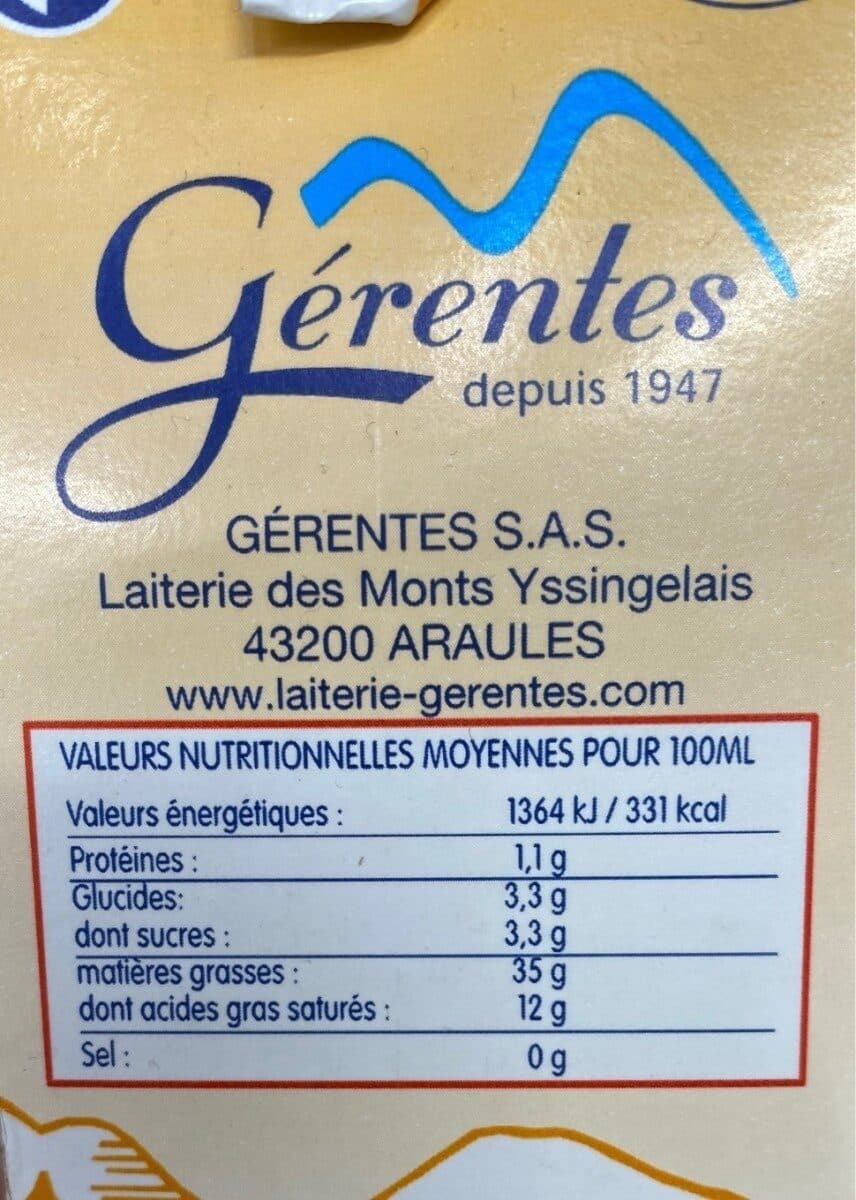 UHT Candia Creme de montage UHT GERENTES, 35%MG packshot