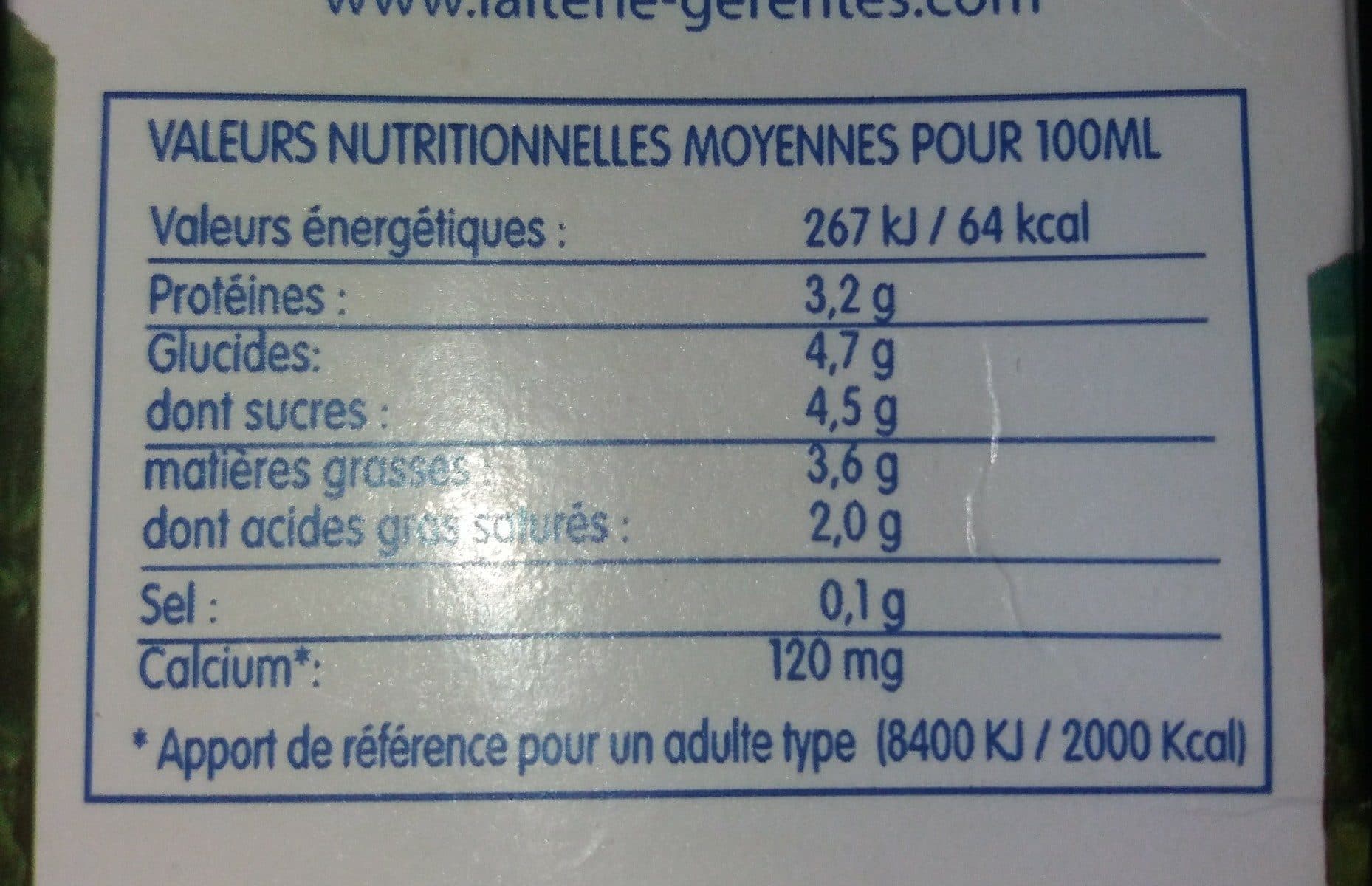 Gerentes Lait de montagne entier packshot