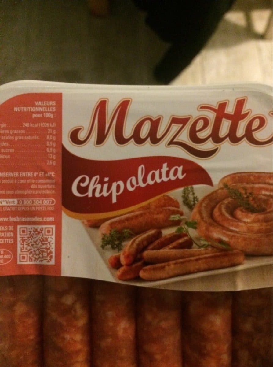 Open Food Facts Chipolatas mazette, LES BRASERADES, 6 pièces, Barquette packshot