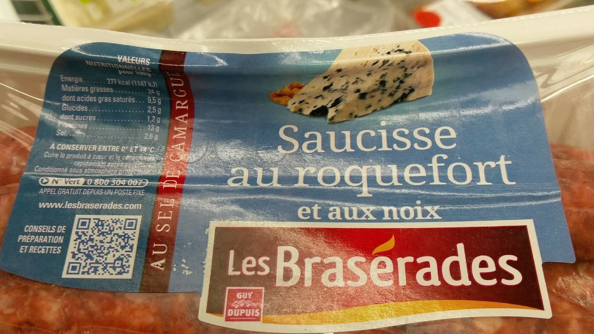 Open Food Facts Saucisse roquefort noix packshot
