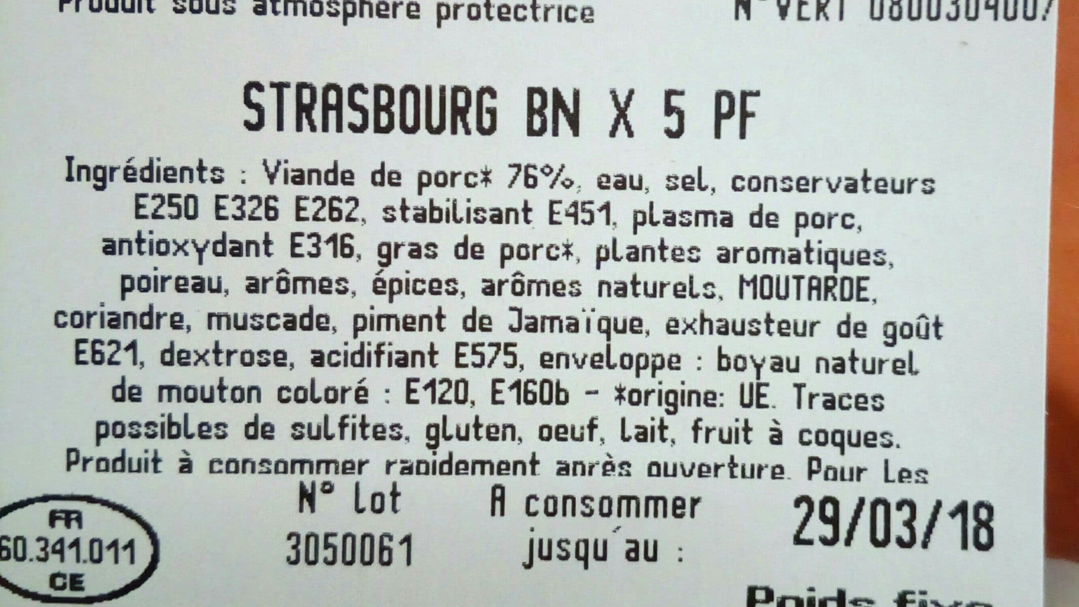 Open Food Facts Saussice de Strasbourg packshot