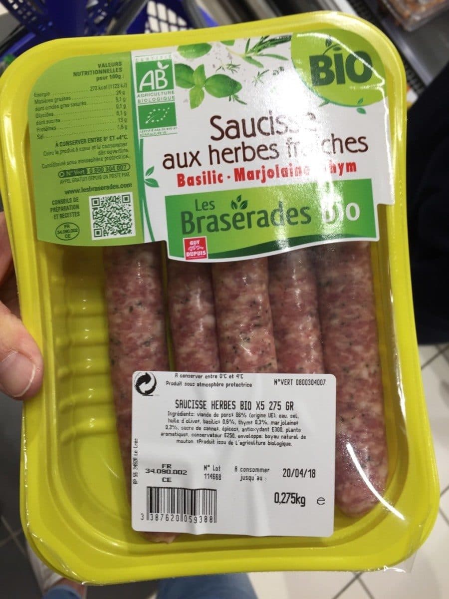 Open Food Facts Saucisses herbes packshot