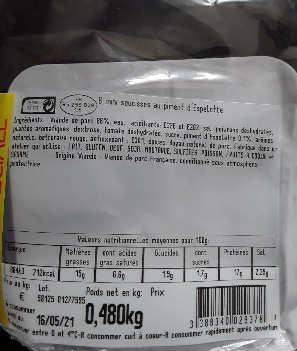 Maître Jacques Saucissette piment espelette, MAITRE JACQUES, 8 pièces, packshot