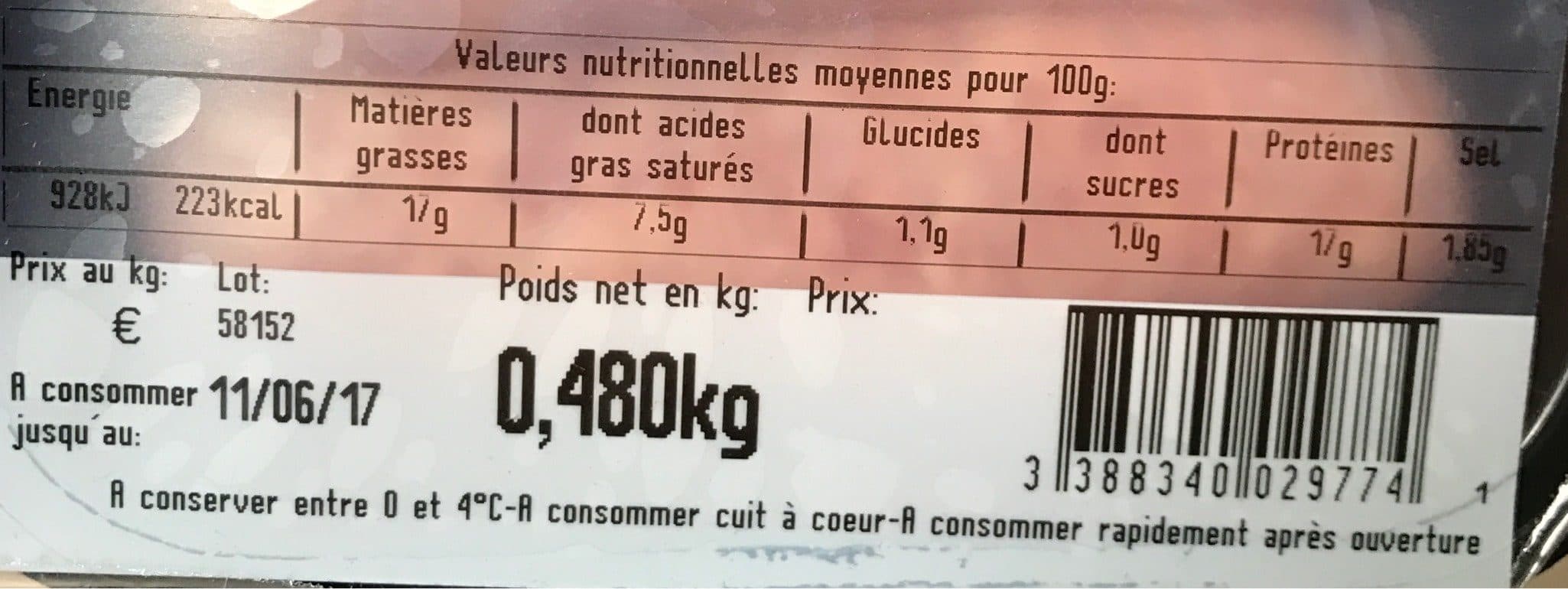 Maitre jacques Saucissettes Roquefort packshot