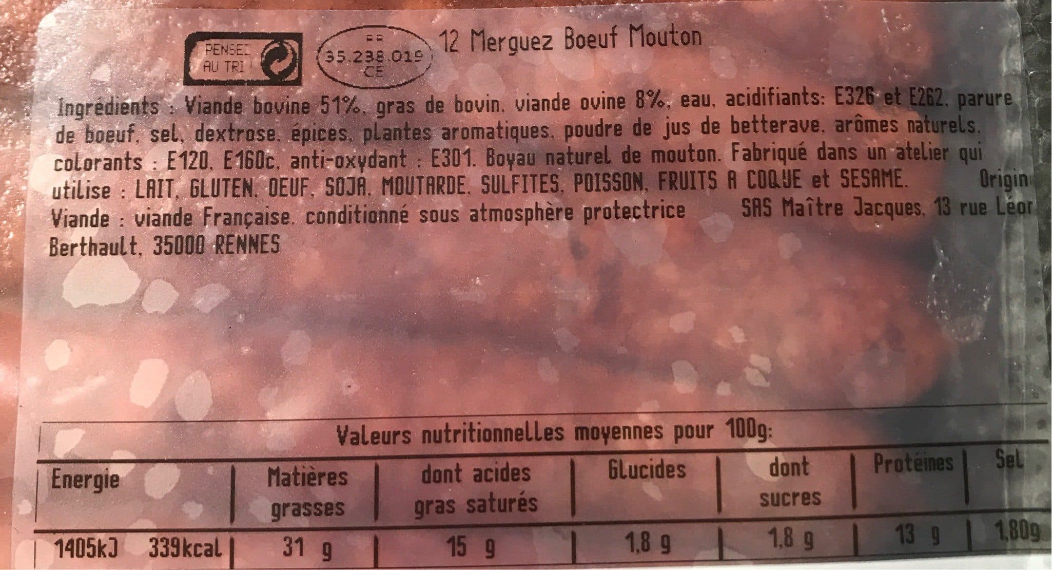 Maître Jacques Merguez packshot