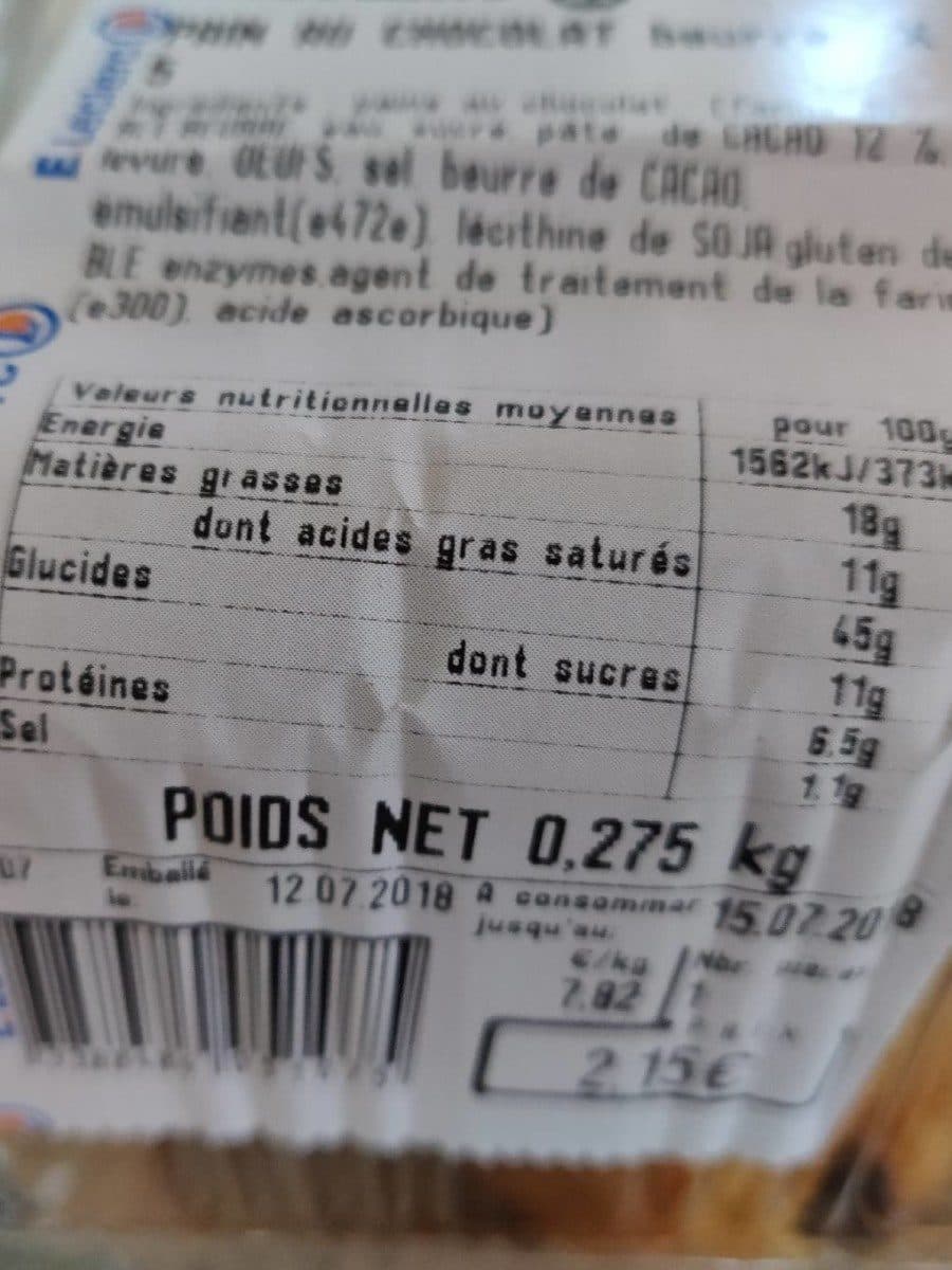 Open Food Facts Pain au chocolat packshot