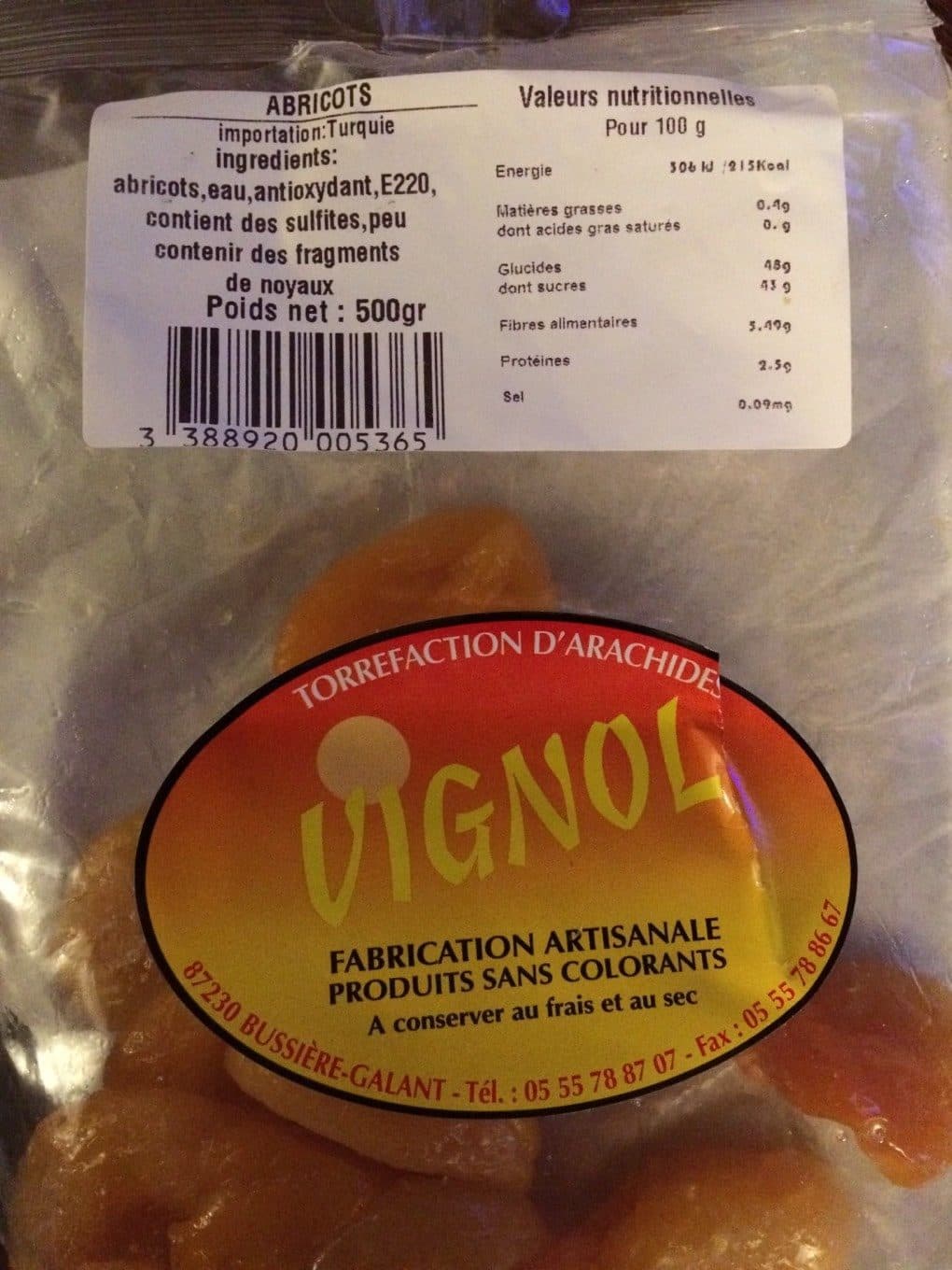 Vignol Abricots semi secs packshot
