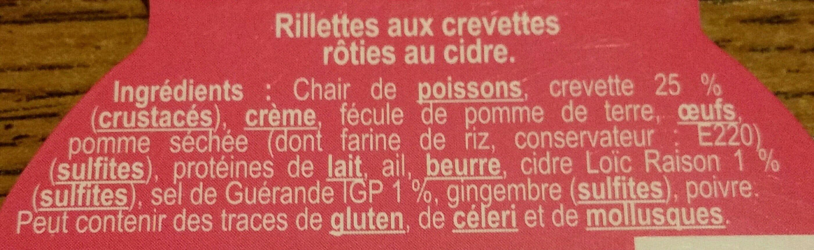 Open Food Facts Rillettes aux crevettes roties au cidre packshot