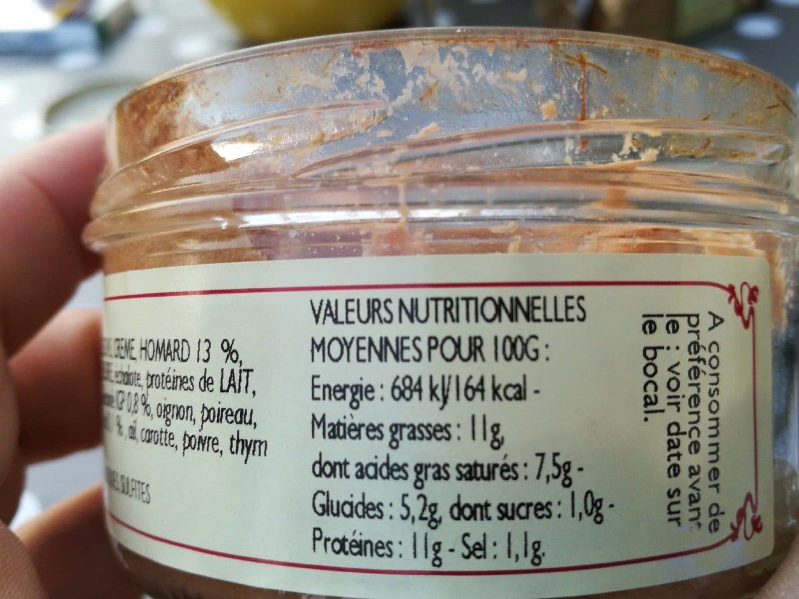 Open Food Facts Terrine aux homards au thym packshot