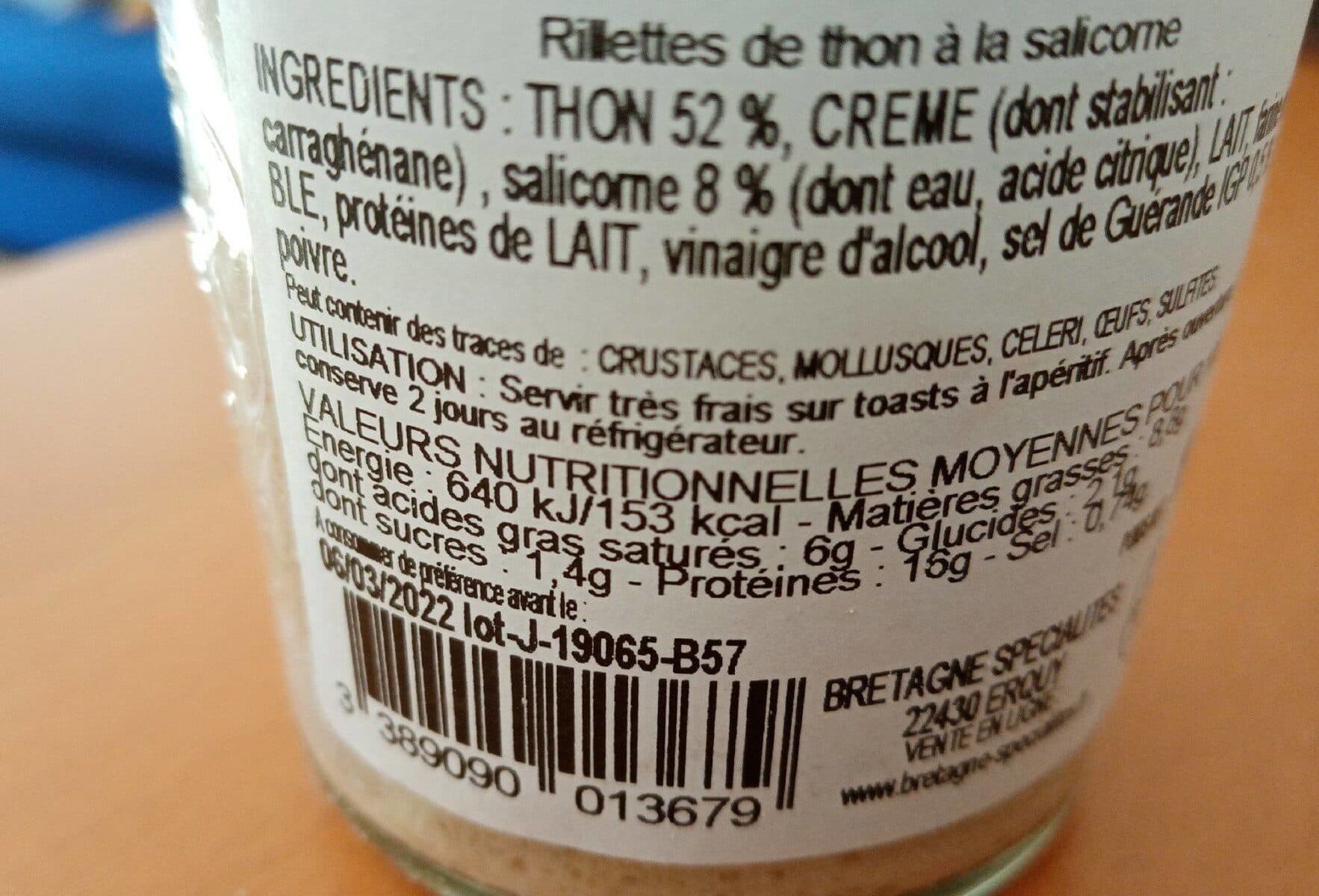 Saveurs Rillettes de thon à la salicorne packshot