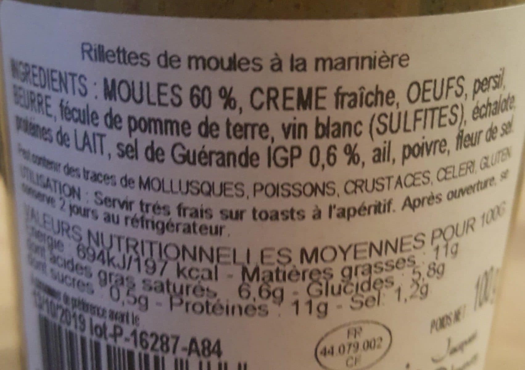 Open Food Facts Rilette de moules à la marinière packshot