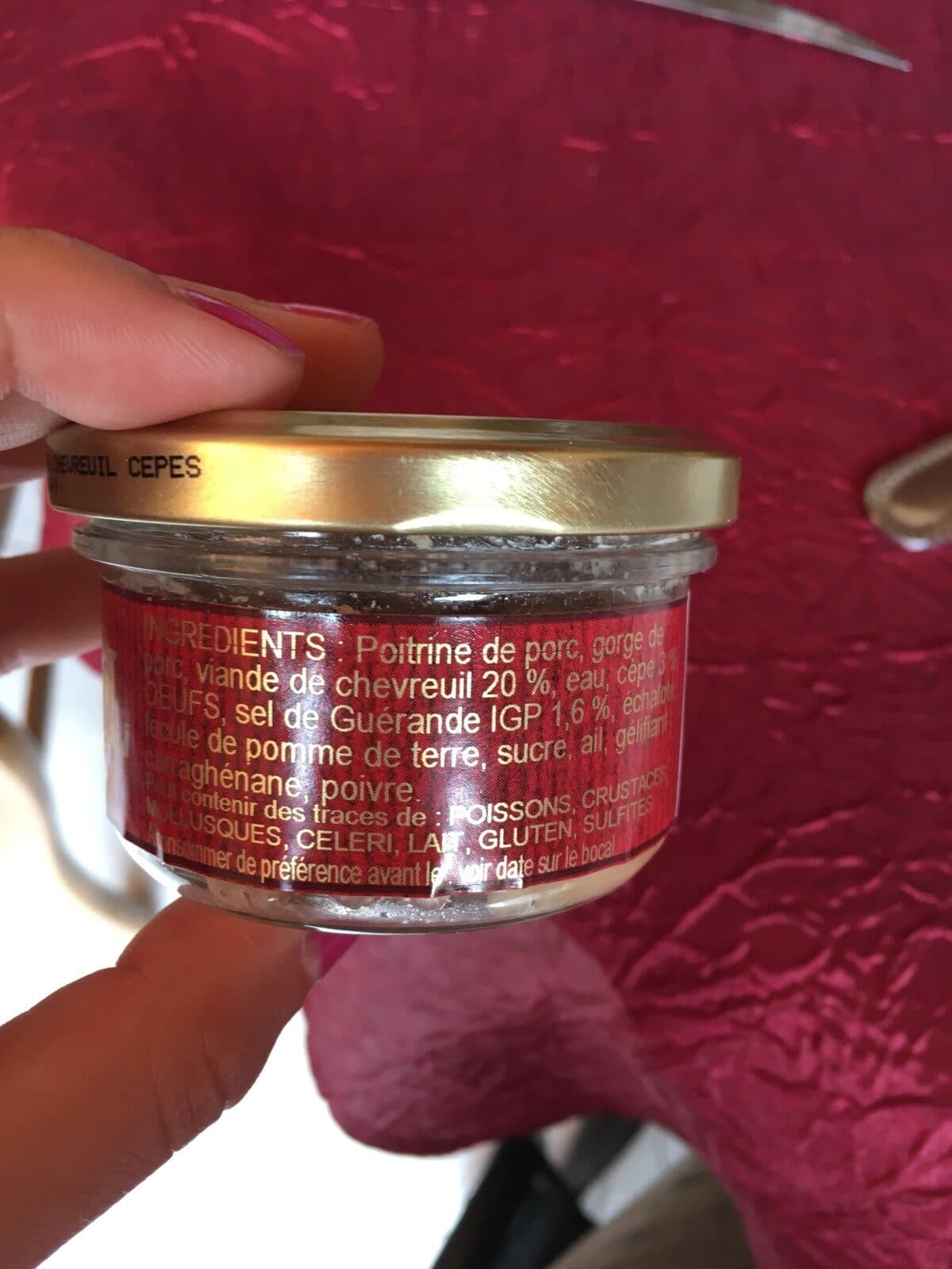 Open Food Facts Terrine de chevreuil aux cepes packshot
