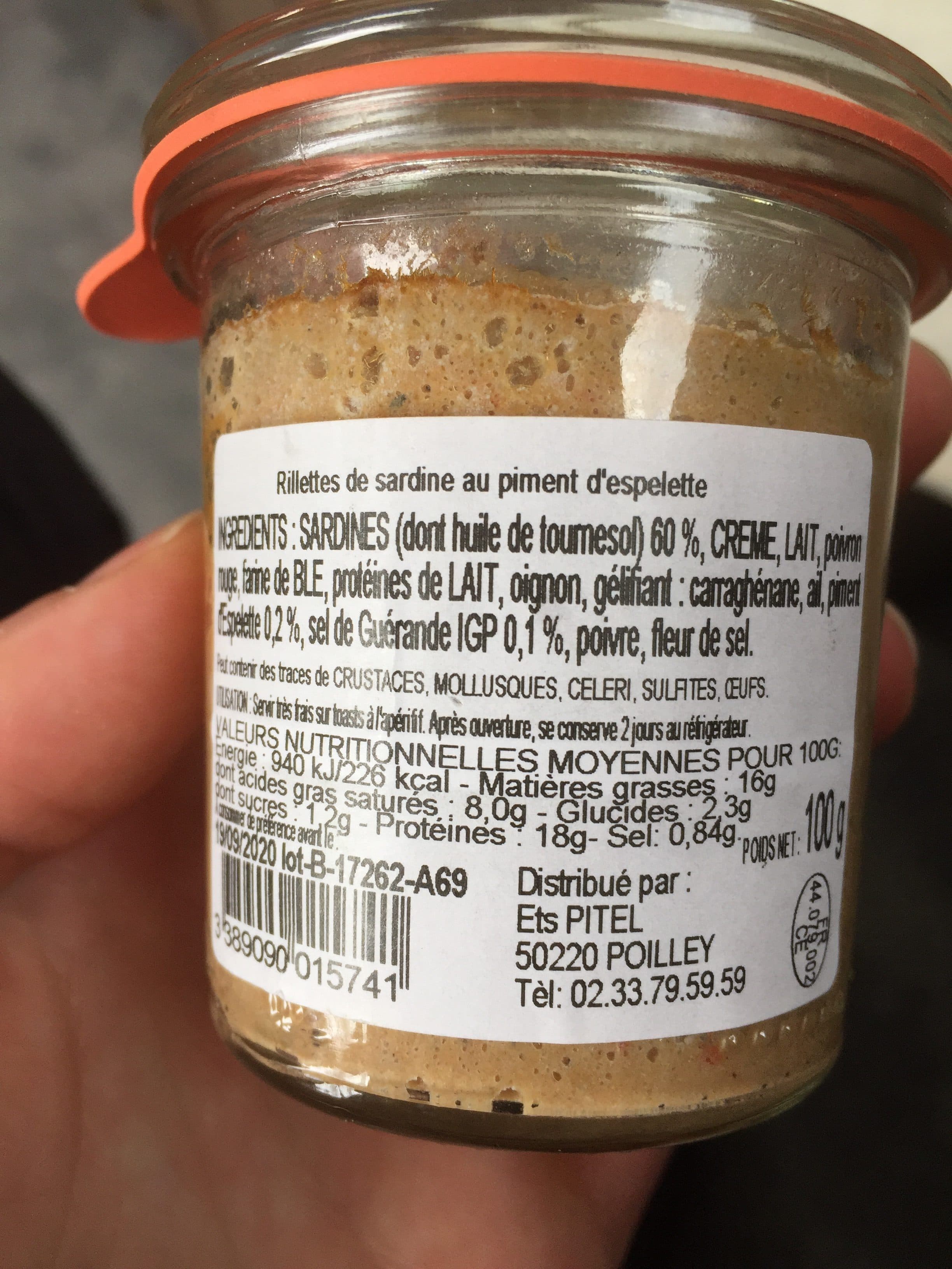 Conserverie des Saveurs Rillettes de sardines au piment d'Espelette packshot