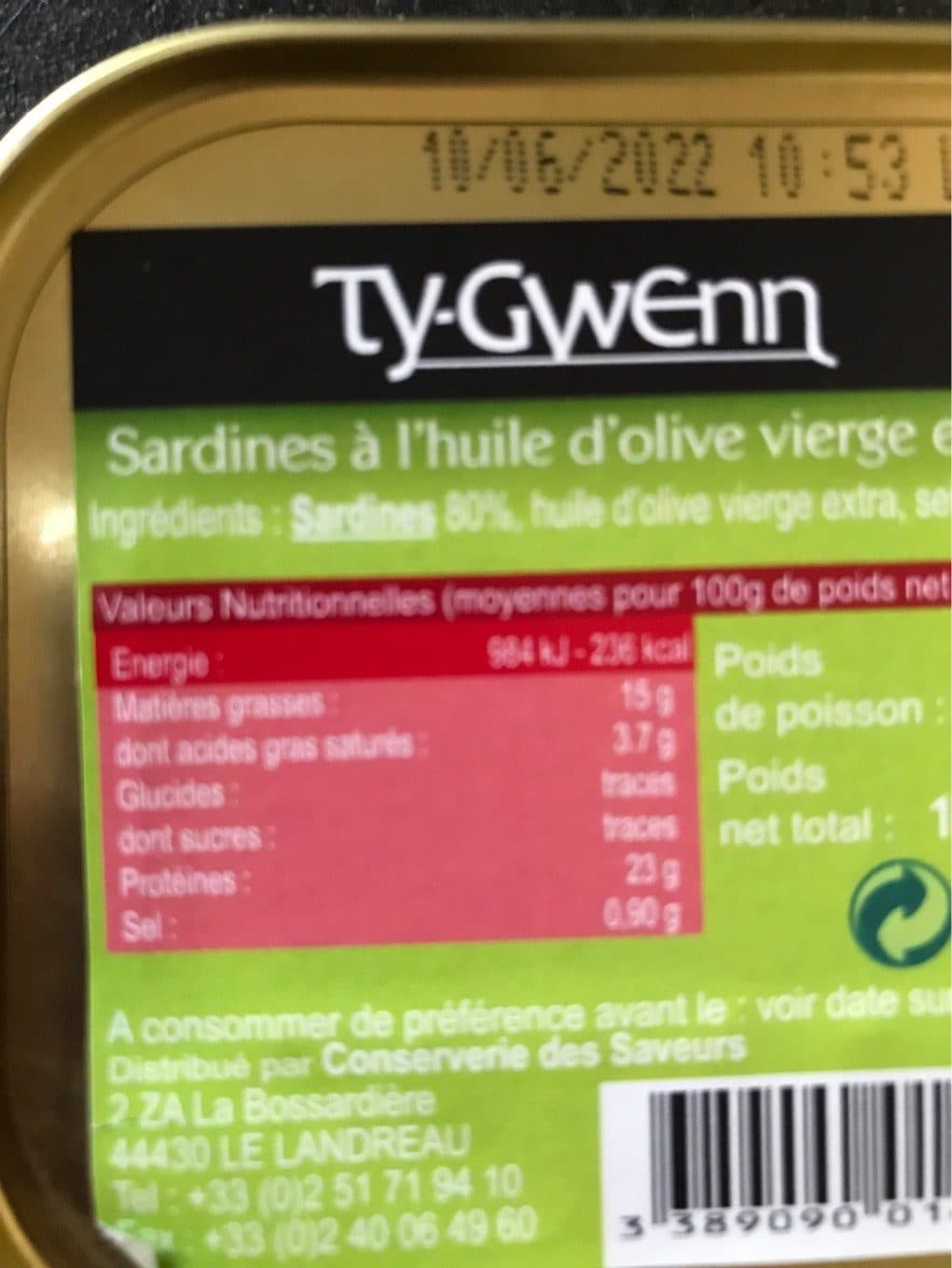 Ty-gwenn Sardines a l’huile d’ôive packshot