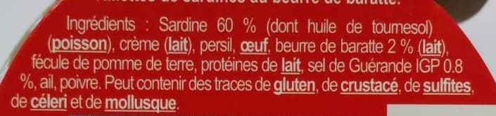 Conserverie des saveurs Rillettes de sardines au beurre de baratte packshot