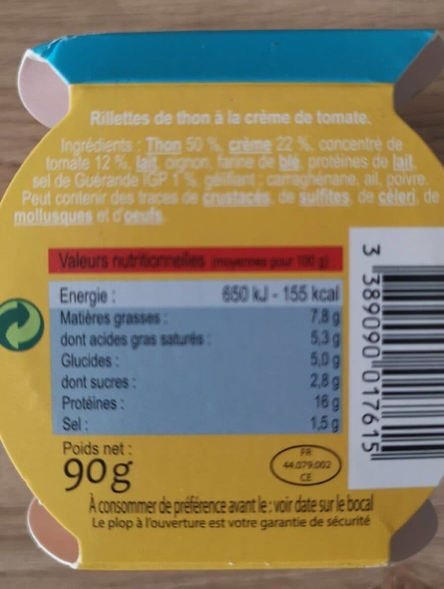 Sylvain B Rillettes de thon à la crème de tomate packshot
