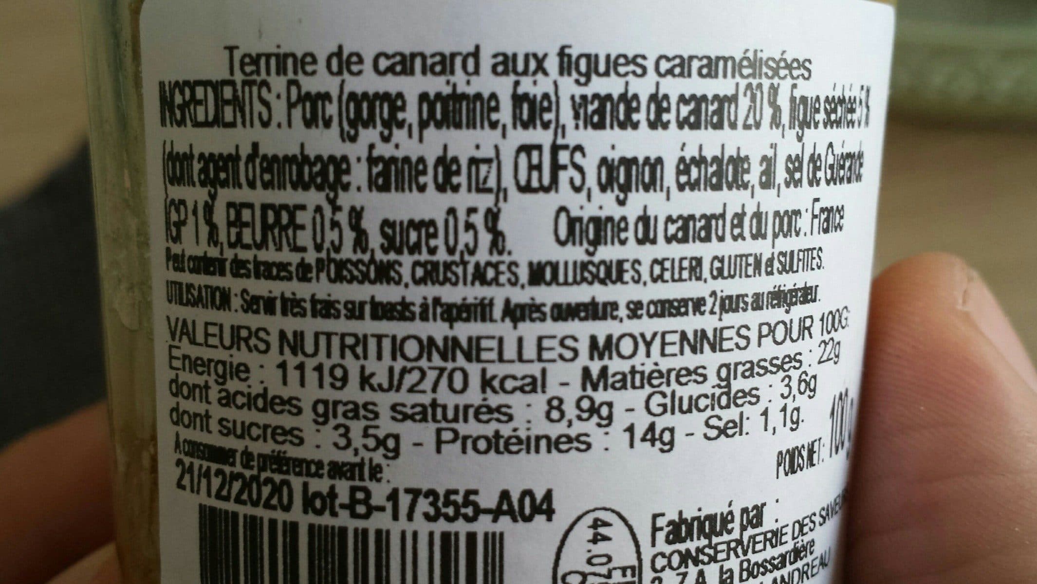 Open Food Facts Terrine de canard aux figues caramélisées packshot