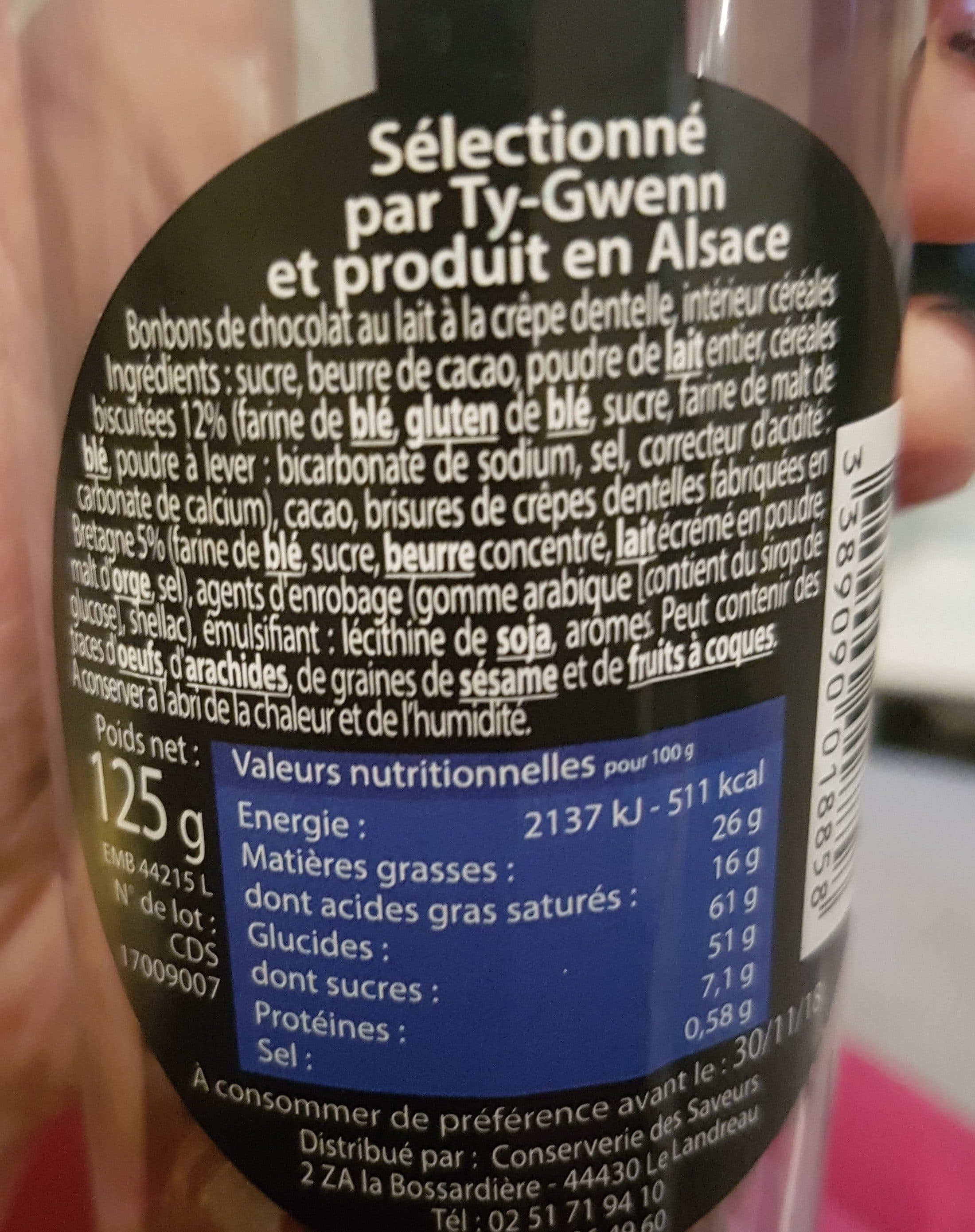 Ty gwenn Croustillants à la Crêpe Dentelle de Bretagne Chocolat au Lait packshot