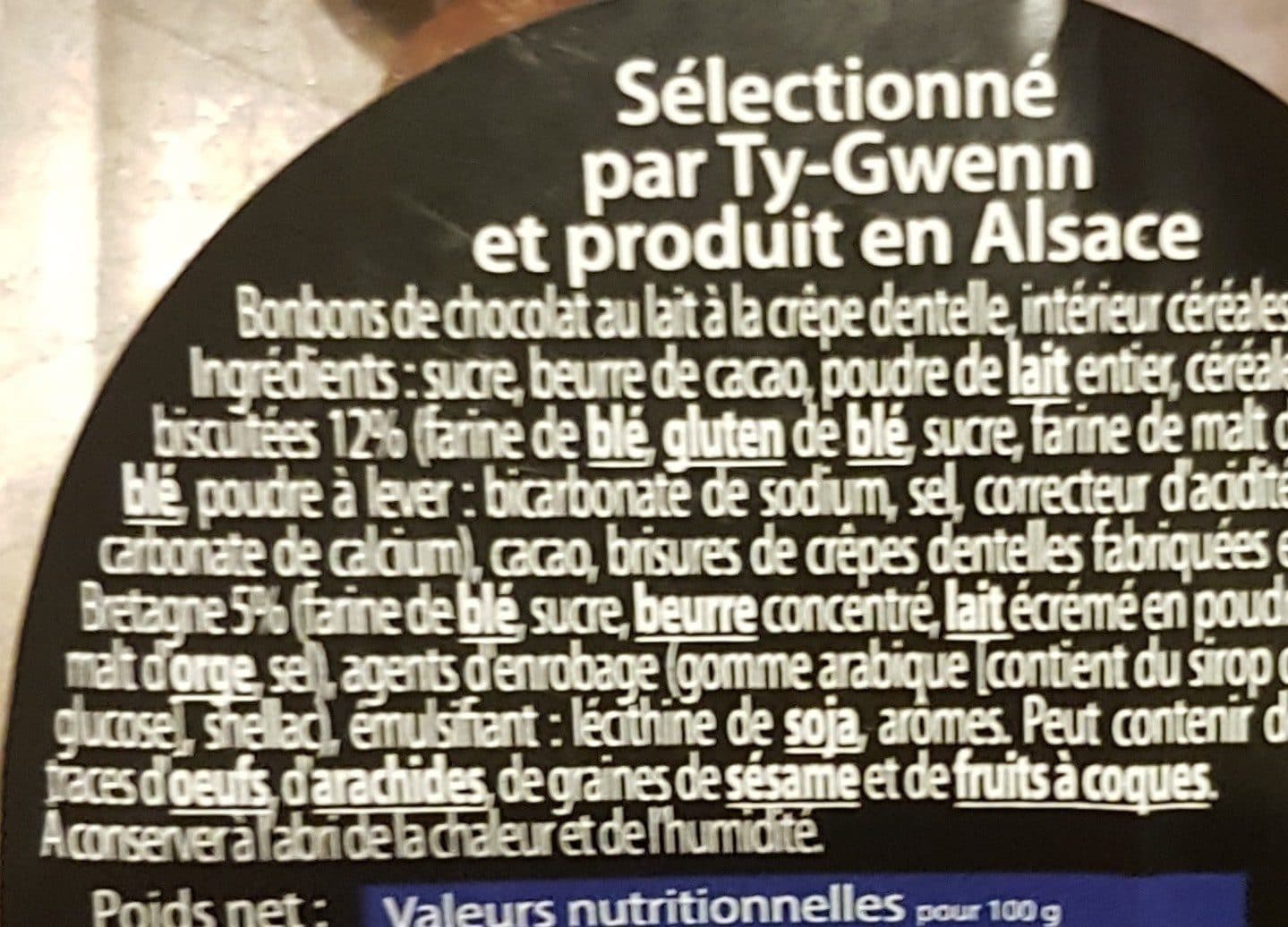 Ty-Gwenn Croustillants à la Crêpe Dentelle de Bretagne Chocolat au Lait packshot